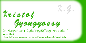 kristof gyongyossy business card