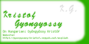 kristof gyongyossy business card